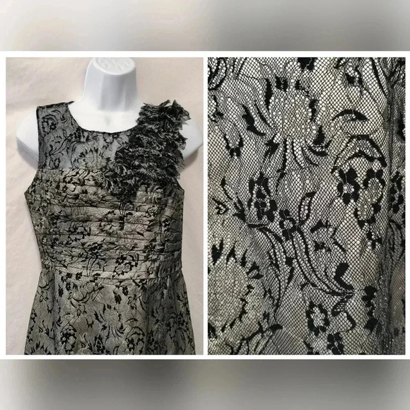 Taylor Dresses & Skirts - Taylor petite size 4p Black Gold Metallic Lined Cocktail Party Dress